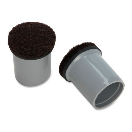 Lorell Lorell Gray Replacement Chair Tips with Felt - 0.875" - 16/Pack 49323